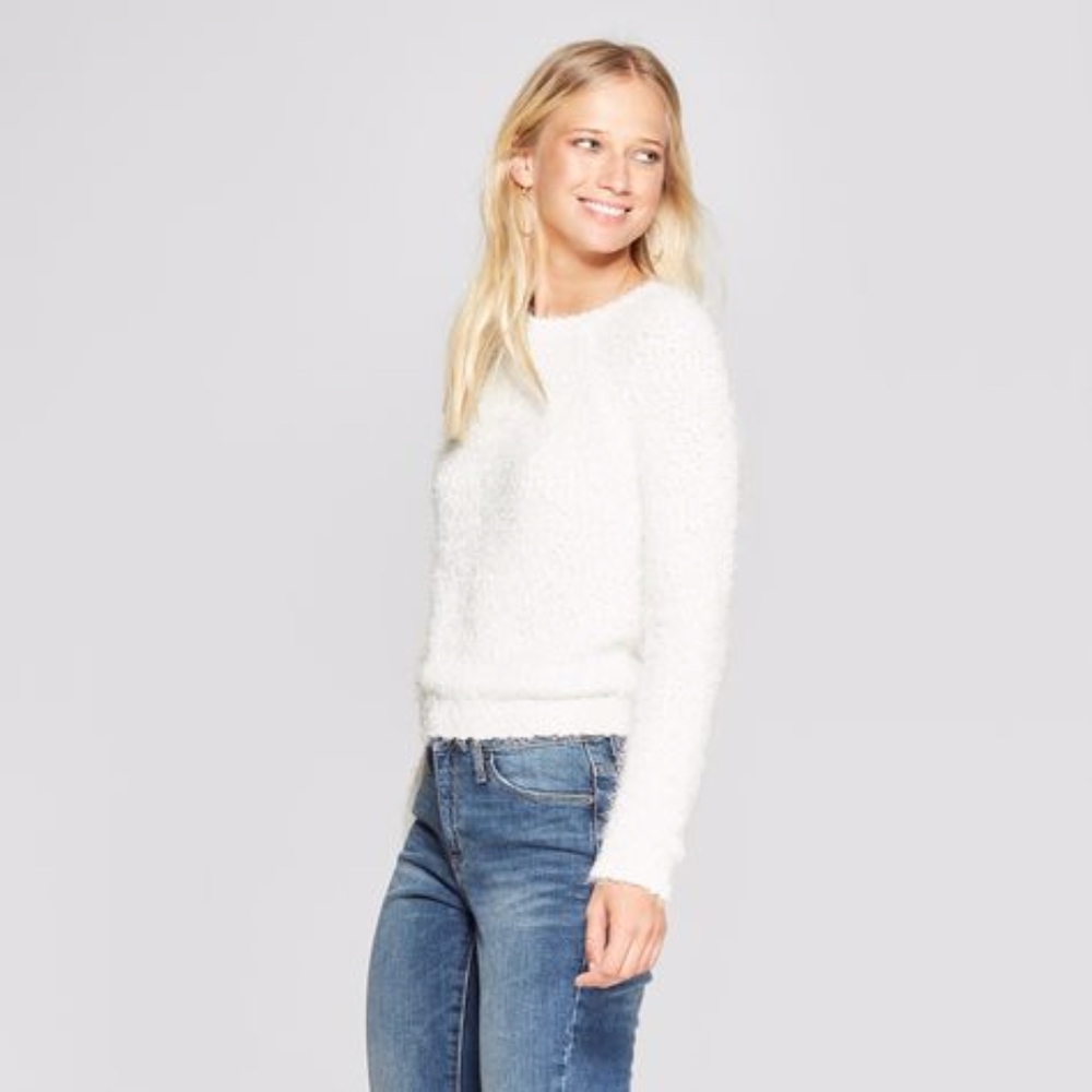 3Hearts Womens Long Sleeve Eyelash Pullover Sweate
